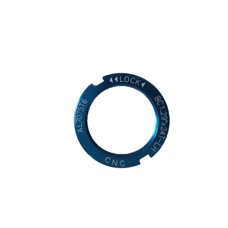 Contre écrou Pignon Fixe BC1.29"x24T CNC Alu Bleu